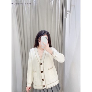 Áo cardigan viền nhũ