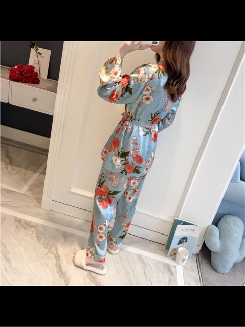Set Bộ Đồ Ngủ Lụa 3 Món Hoạ Tiết Sang Chảnh Chất Đẹp (Có Size) CT009