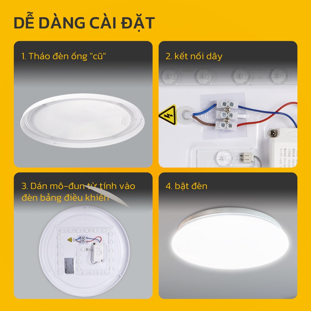 Module HYDERSON đèn trần/quạt trần đèn Led hình tròn thay thế có nam châm từ tính 6500K 15W 24W 30W