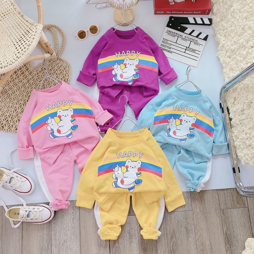 Bộ thu đông dài tay cho bé gái từ 8-18kg