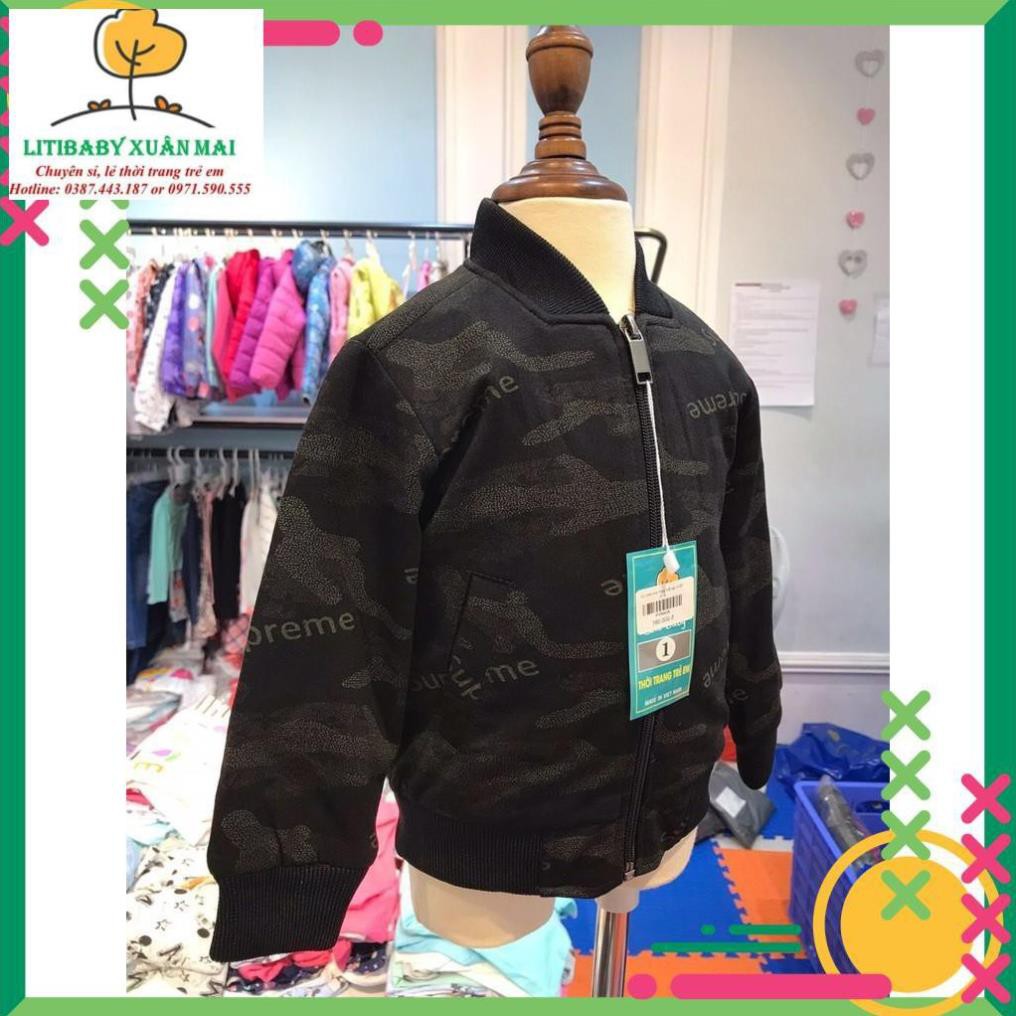 Áo Khoác BomBer thương hiệu Litibaby size  1-6t,dành cho bé từ 9kg đến 20kg có size to