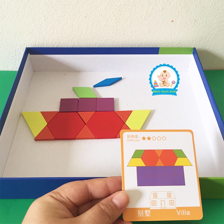 [Mã LIFETOYS1 giảm 30K đơn 99K] Đồ Chơi Xếp Hình Tangram 130 Chi Tiết Bằng Gỗ Cho Bé