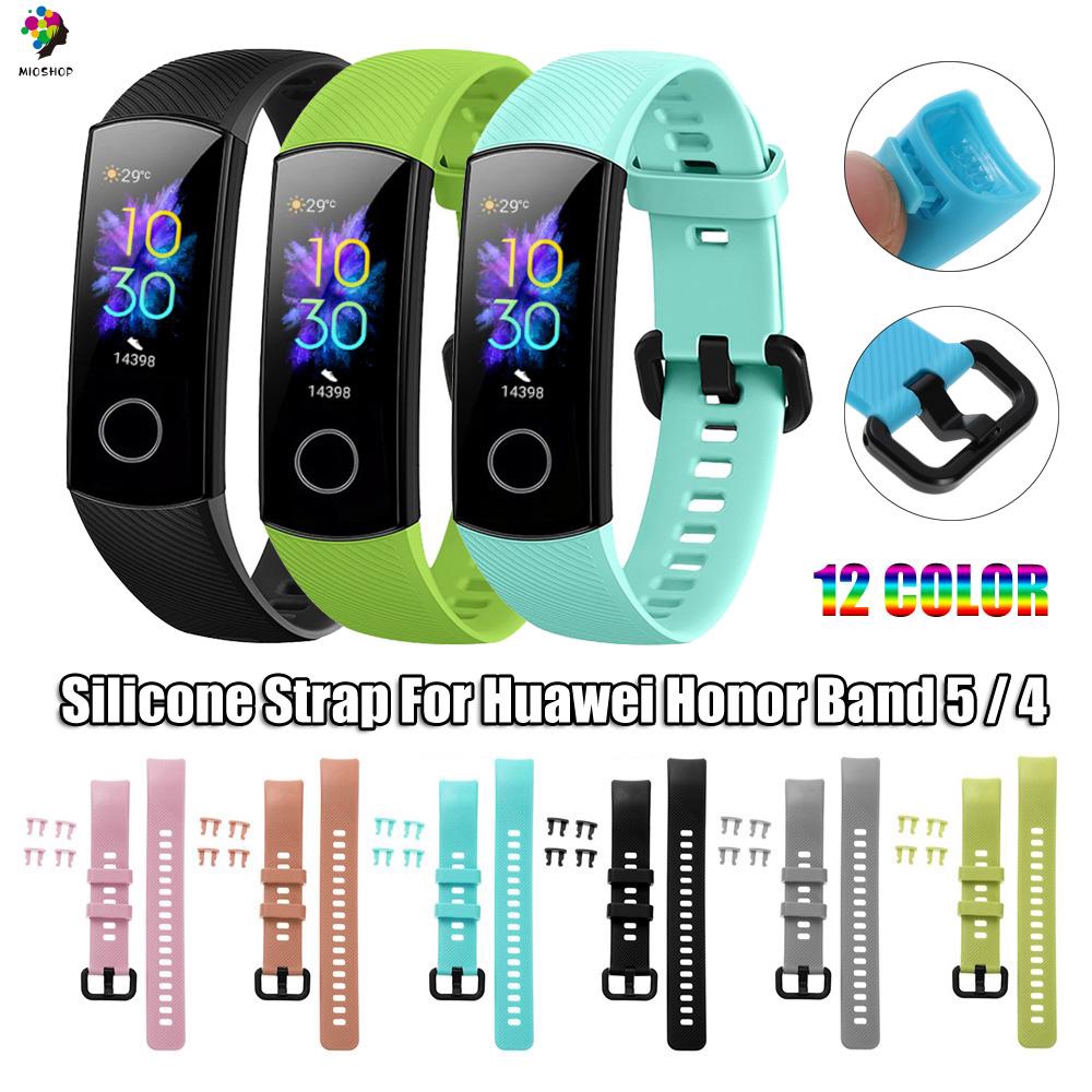 MIOSHOP Silicone Watch Band Replacement Bracelet Strap For Honor Band 5 4