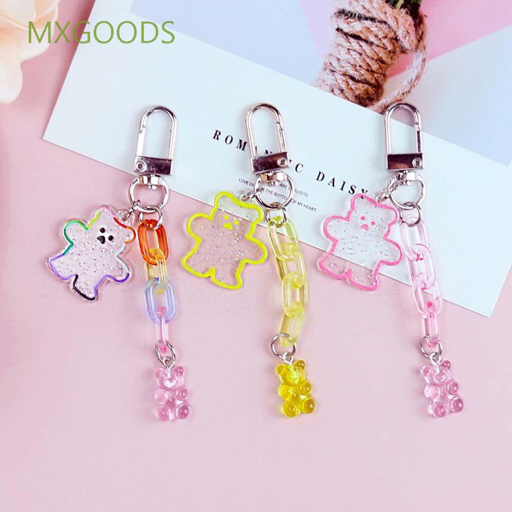 Móc Chìa Khóa / Điện Thoại Bằng Acrylic Họa Tiết Gấu Hoạt Hình Nhiều Màu Đáng Yêu