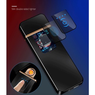 Bật lửa điện cảm ứng 2 mặt Touch Screen LED pin sạc USB