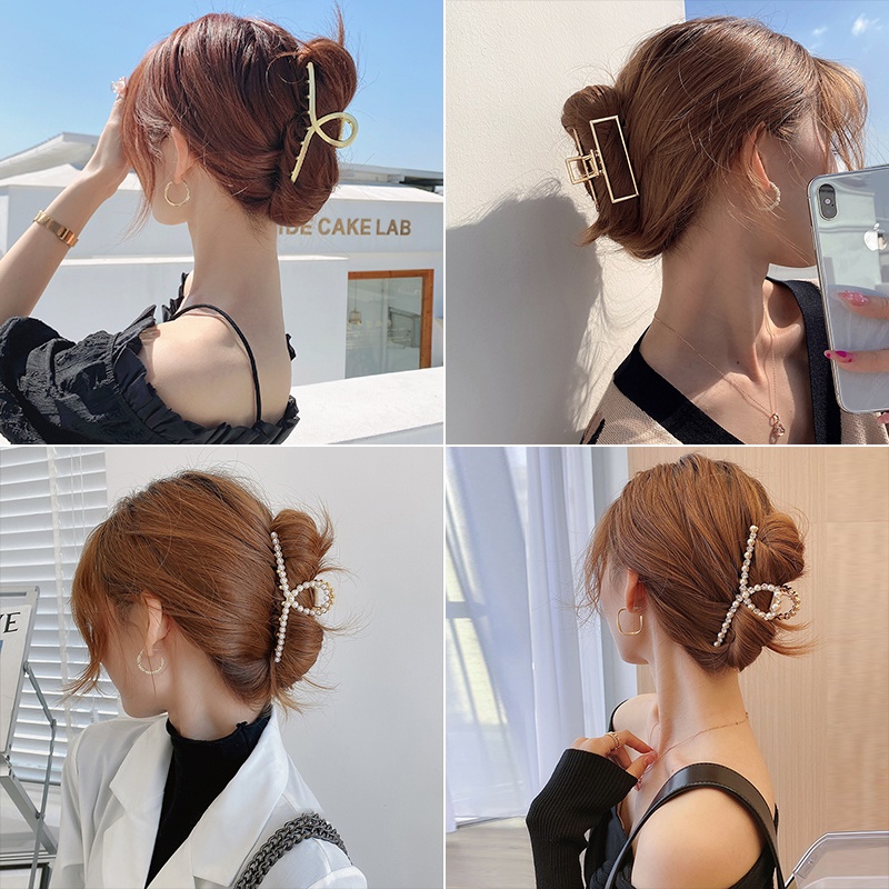 Kẹp Tóc Kim Loại Họa Tiết Hoa Thanh Lịch Dành Cho Nữ