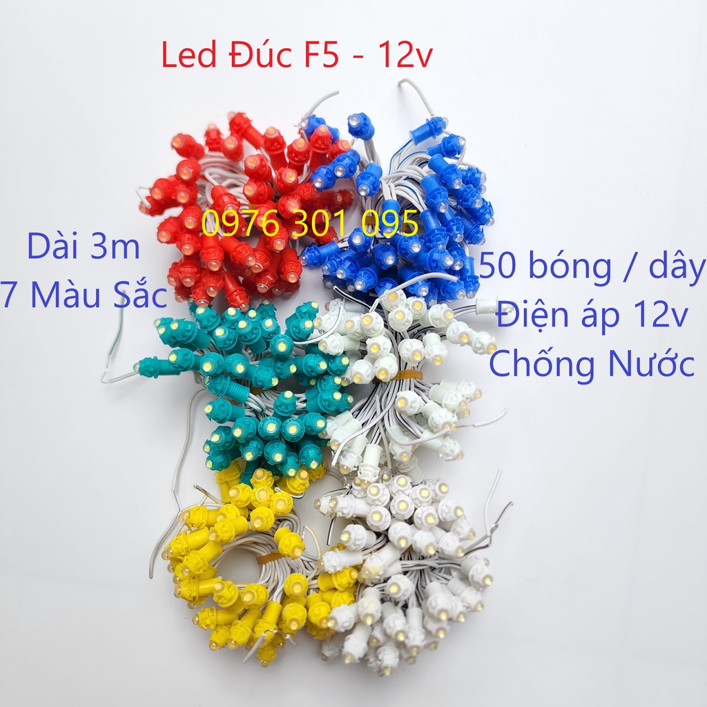 Đèn Led F5 12v Ngoài Trời, đế 9 ly Quấn Cây, Làm Biển Chữ, Trang Trí Sân Vườn