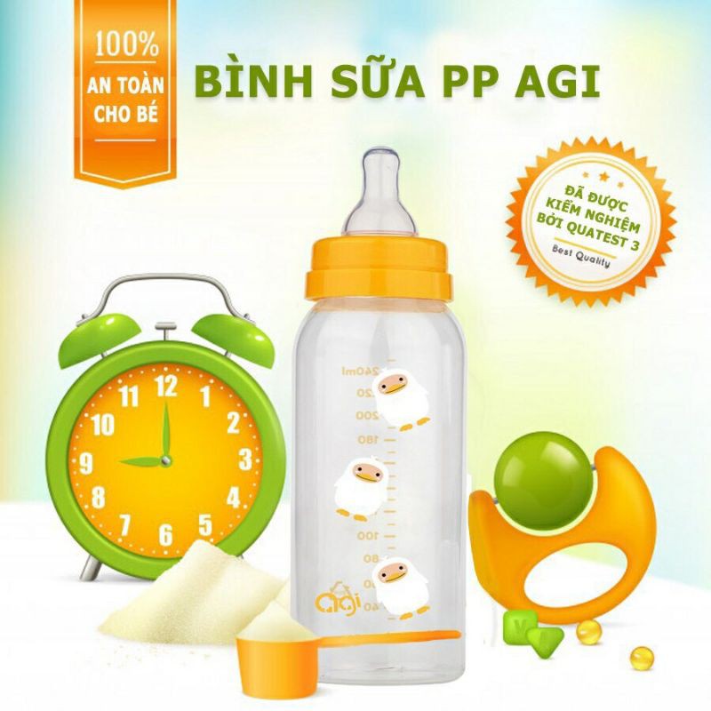 Bình sữa Agi 60 /140 / 250ml có van chống sặc cho bé