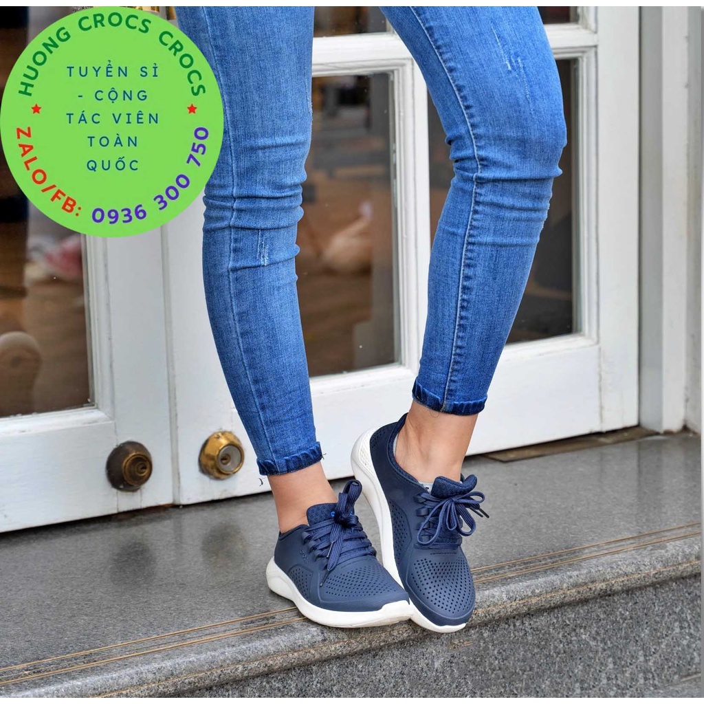 GIÀY NHỰA CROCS LITERIDE PACER XỊN ĐÉT CHO NAM MÀU NAVY FULL BOX