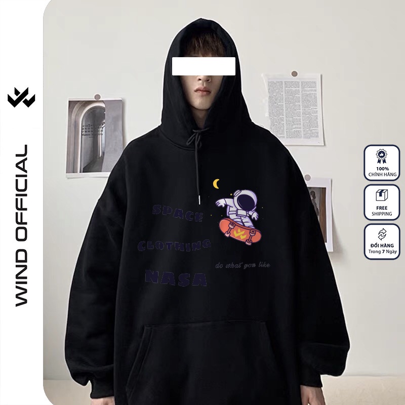 Áo hoodie form rộng WIND unisex nỉ ngoại Premium Basic thời trang nam nữ oversize ulzzang