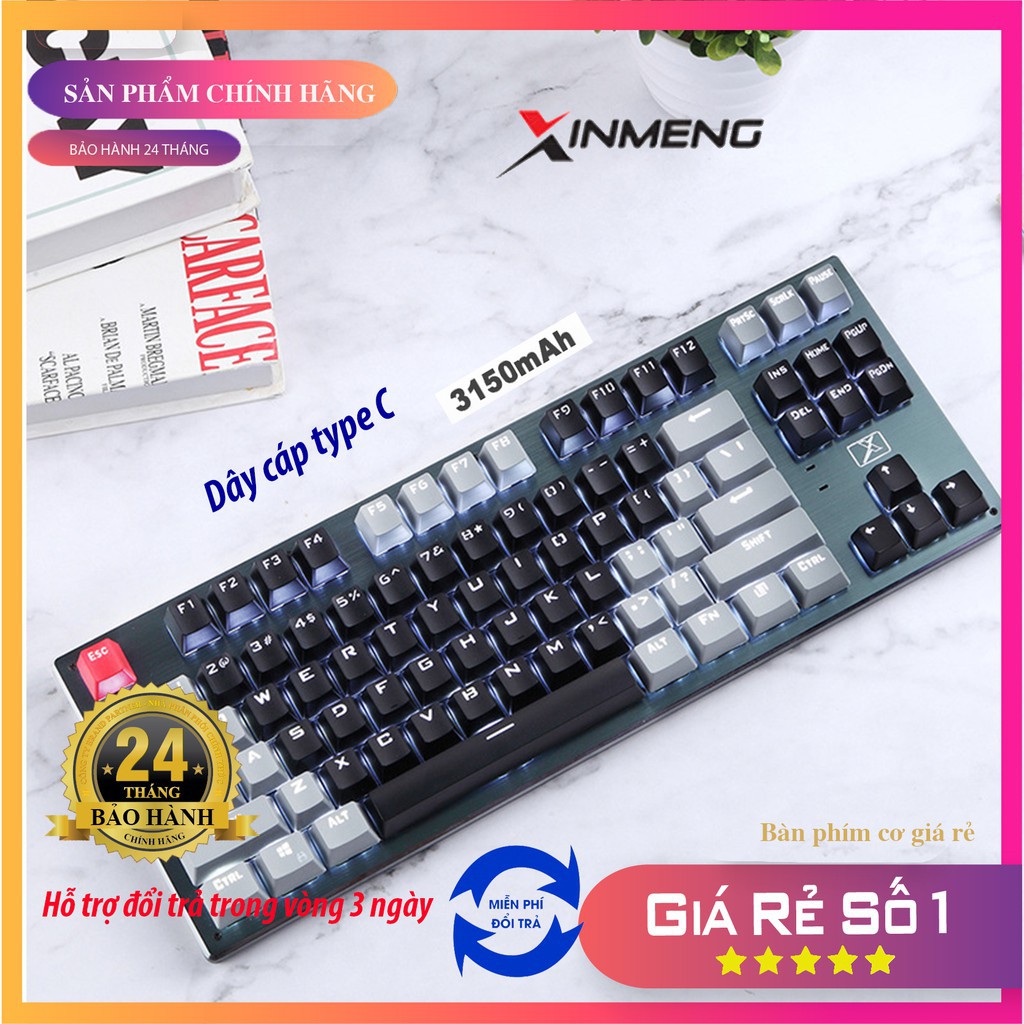 Bàn phím cơ Không Dây Bluetooth Pin Sạc Xinmeng K950 LED Rainbow | BigBuy360 - bigbuy360.vn