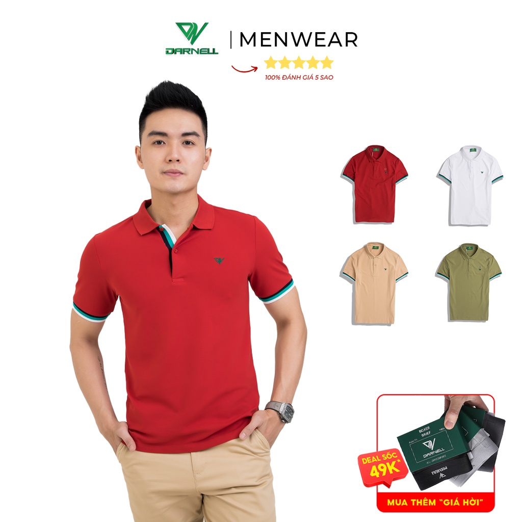 Áo thun polo nam DARNELL tay ngắn bo cách điệu slimfit chất cotton mềm mại nhẹ thoáng mát sang trọng DN0027