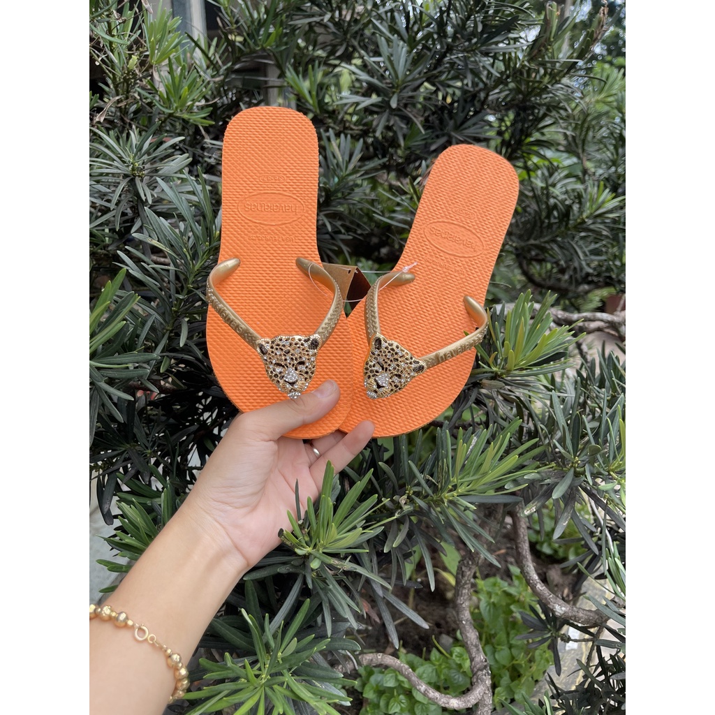 Dép havaianas quai ngắn chram beo màu cam