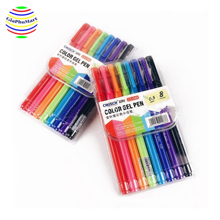 Bộ 8 Cây Bút gel màu Color Gel Pen Chosch CS-G88