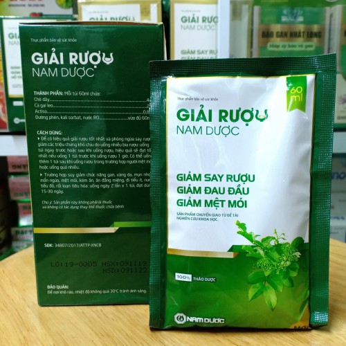 ✅ [CHÍNH HÃNG] Giải rượu Nam Dược – Giúp bảo vệ tế bào gan, tăng cường chức năng gan, hạ men gan, giải độc rượu bia