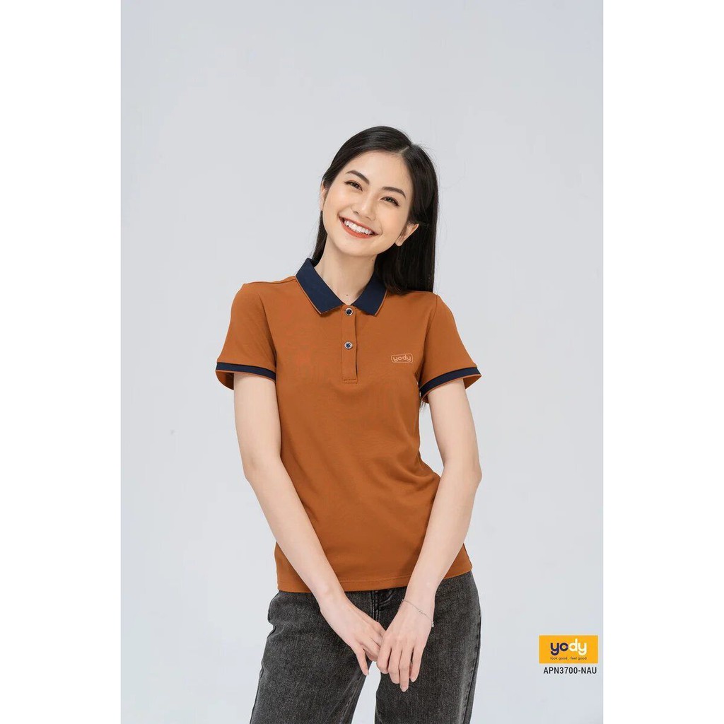 Áo polo Yody cho nữ chất liệu cotton tay ngắn kiểu dáng công sở có cổ bẻ APN5388