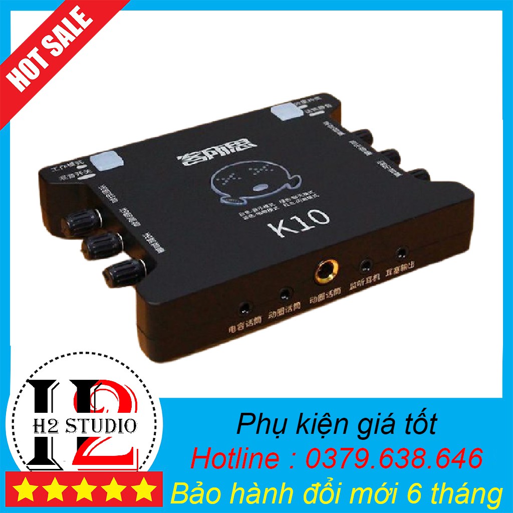 BigSale sound card thu âm livestream hát karaoke online xox K10 kèm dây live 3 màu (k10 trùng seri với hộp nhé ) bảo hàn