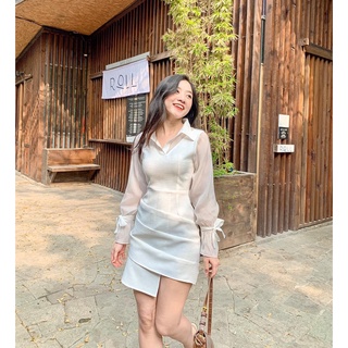 Đầm Katleen - Đầm yếm phối cổ sơ mi