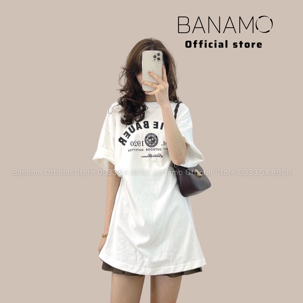 Áo thun unisex in chữ hàng thiết kế thời trang Banamo Fashion áo phông in chữ 3130