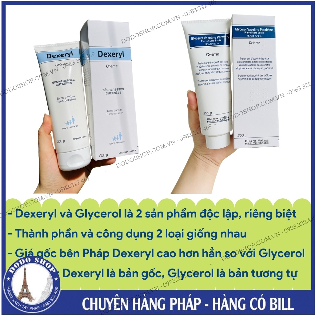 Kem Dexeryl pháp 250gr, dưỡng ẩm, dưỡng da cho bé mịn màng, nhất là bé da khô, chàm, da cơ địa