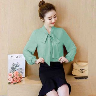 Áo kiểu công sở cột nơ live