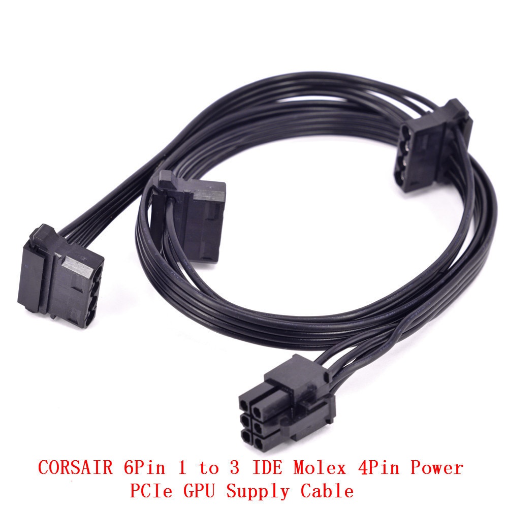Corsair PCI-e 6Pin đến 3 IDE Molex 4Pin Cáp cấp nguồn cho HX1050 HX850 HX750 HX650