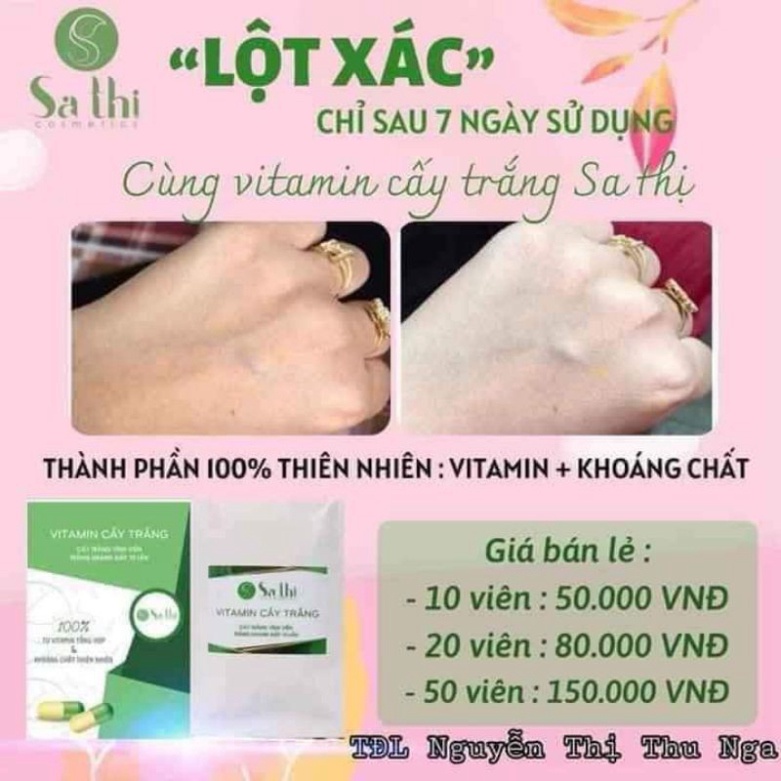 Gói 100 Viên Vitamin Cấy Trắng Sa Thị Hàng Chính Hãng