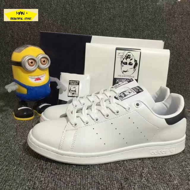 (Full box) GIÀY THỂ THAO STAN SMITH TRẮNG GÓT ĐEN