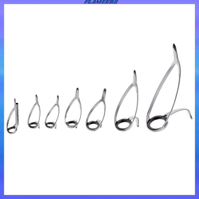 7pcs Casting Fishing Rod Guides Rod Building and Repair Line Eyelet Rings