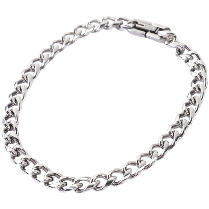 Vòng tay thép titan thiết kế đơn giản phong cách hip hop cá tính tùy chọn kích thước