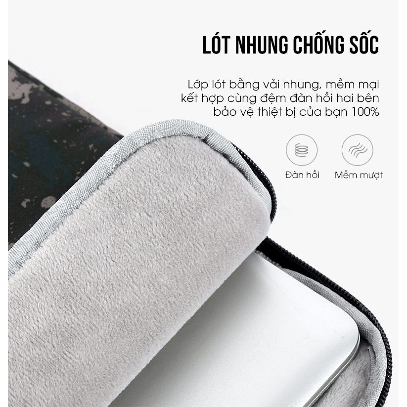 Túi chống sốc laptop/ macbook cao cấp màu sơn loang – Canvas Artisan