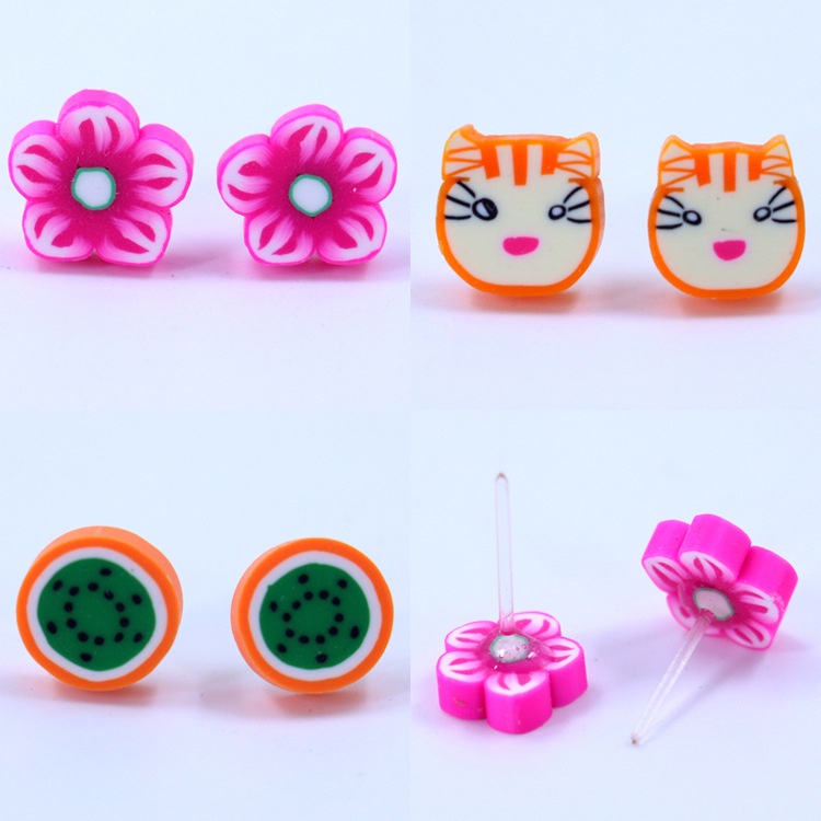 Set 36 Khuyên Tai Tạo Hình Đồ Gốm Thời Trang Cho Nữ