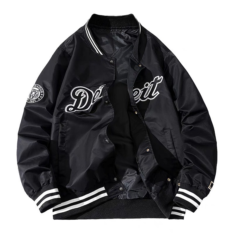 Áo bomber bóng chày chất vải bóng trẻ trung có khuy bấm | BigBuy360 - bigbuy360.vn