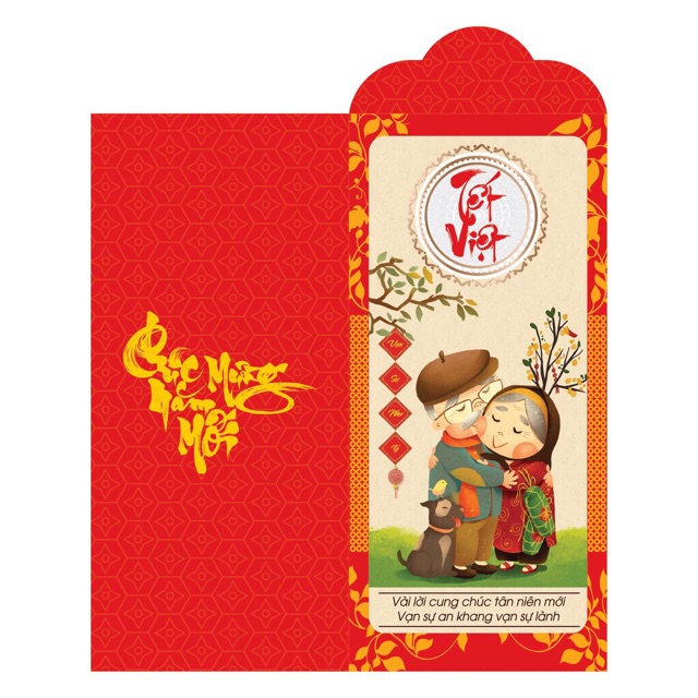 Set 10 lì xì truyền thống tết việt