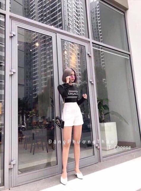 Quần sooc vải cạp cao cho nữ x | BigBuy360 - bigbuy360.vn