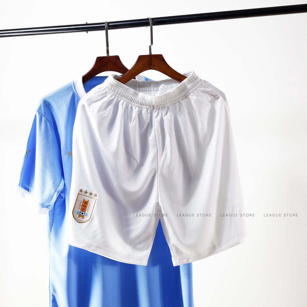 Bộ quần áo đá bóng Uruguay Leaguestore - áo đá bóng bộ quần áo thể thao nam uruguay sân nhà màu xanh nhạt 22/23