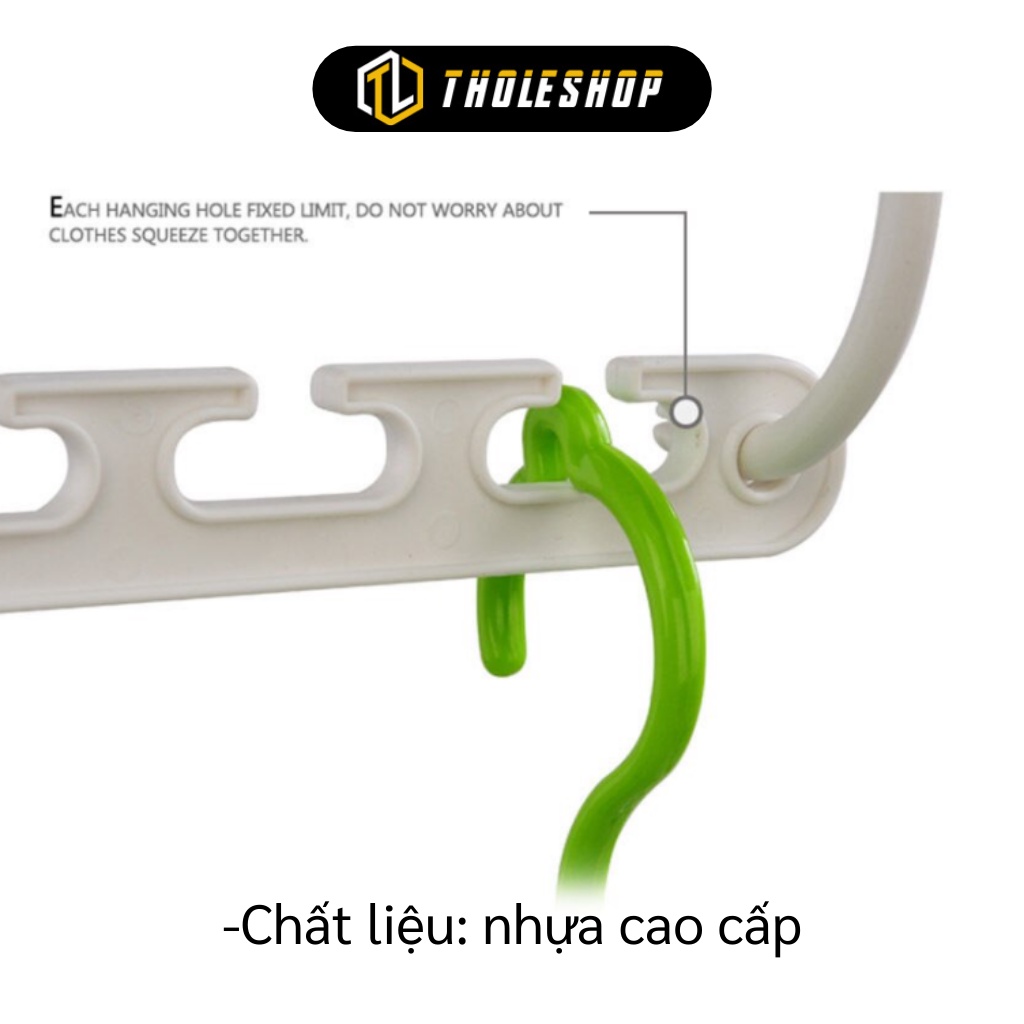 Móc Quần Áo - Hộp 8 Móc Treo 5 Lỗ Thông Minh Có Thể Xoay Ngang, Dọc Tiết Kiệm Không Gian 3335