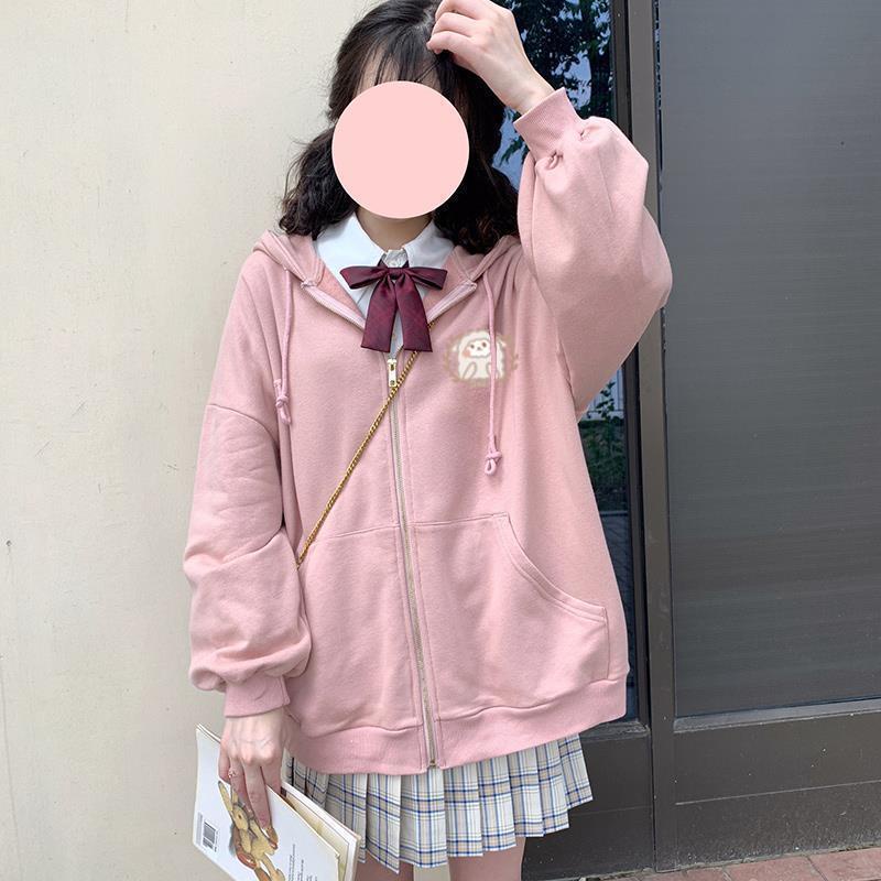 Áo Hoodie Dáng Rộng Phối Khóa Kéo Thiết Kế Mới Thời Trang Dành Cho Nữ