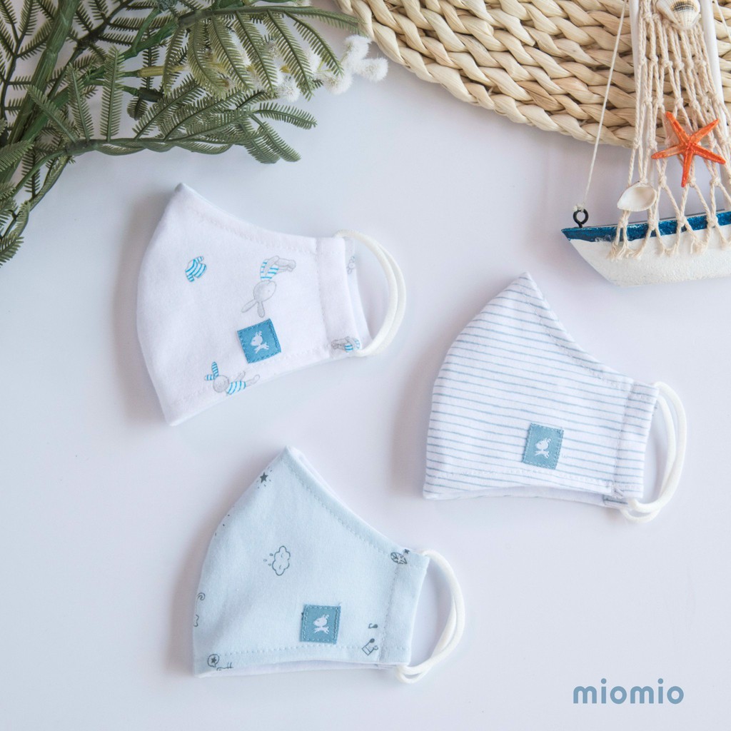 Set 3 Cái Khẩu Trang Vải Cotton MIOMIO Cho Bé Trai Bé Gái, Freesize