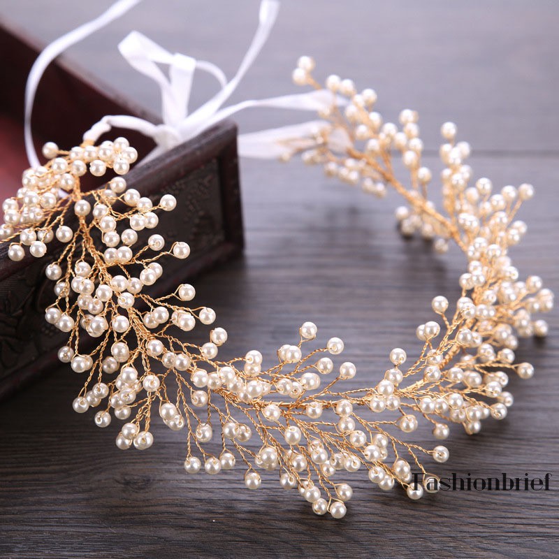 ❤BRIEF High Quality Romantic Tiara Hairwear Fashion Simulated Pearl Jewelry Women Hair Headwear Wedd