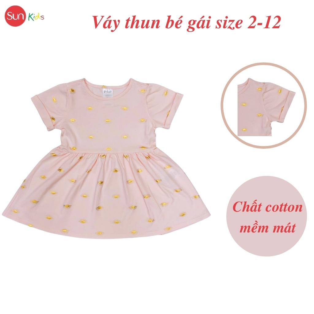 Váy bé gái chất cotton, đầm bé gái size 2-12 tuổi, đầm trẻ em SUNKIDS có nhiều màu