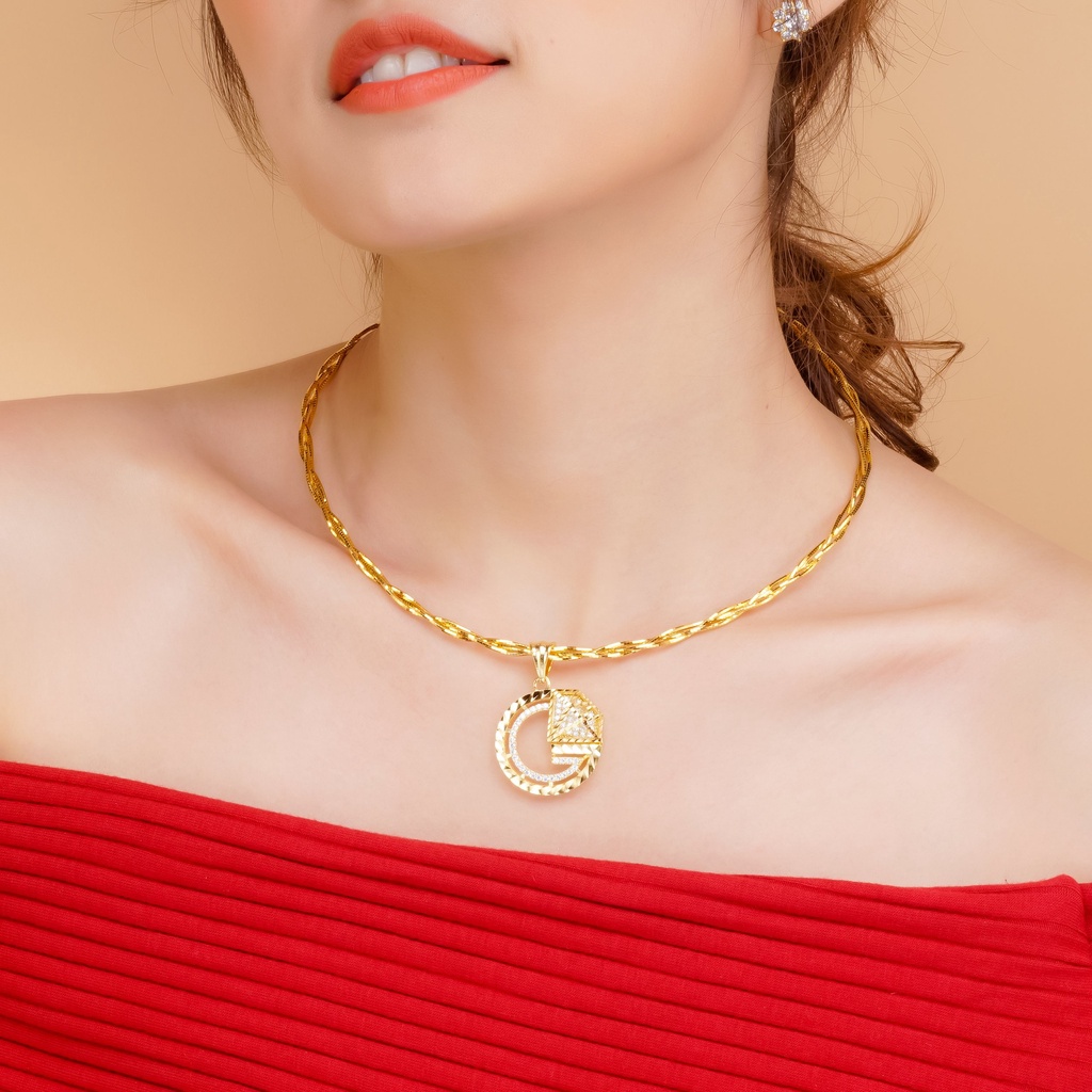 Mặt Dây Chuyền Kim Cương Mạ Vàng 18K - UHA M798142-105