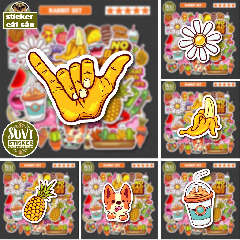 50 Sticker Nhiều Thể Loại 1 chống nước sticker dán laptop, điện thoại, đàn guitar, mũ bảo hiểm, vali. MSP: K05
