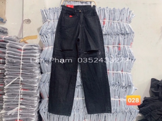 QUẦN JEAN ỐNG RỘNG RÁCH GỐI CẠP SIÊU CAO FORM DÀI RỘNG🎯mã 028 | BigBuy360 - bigbuy360.vn