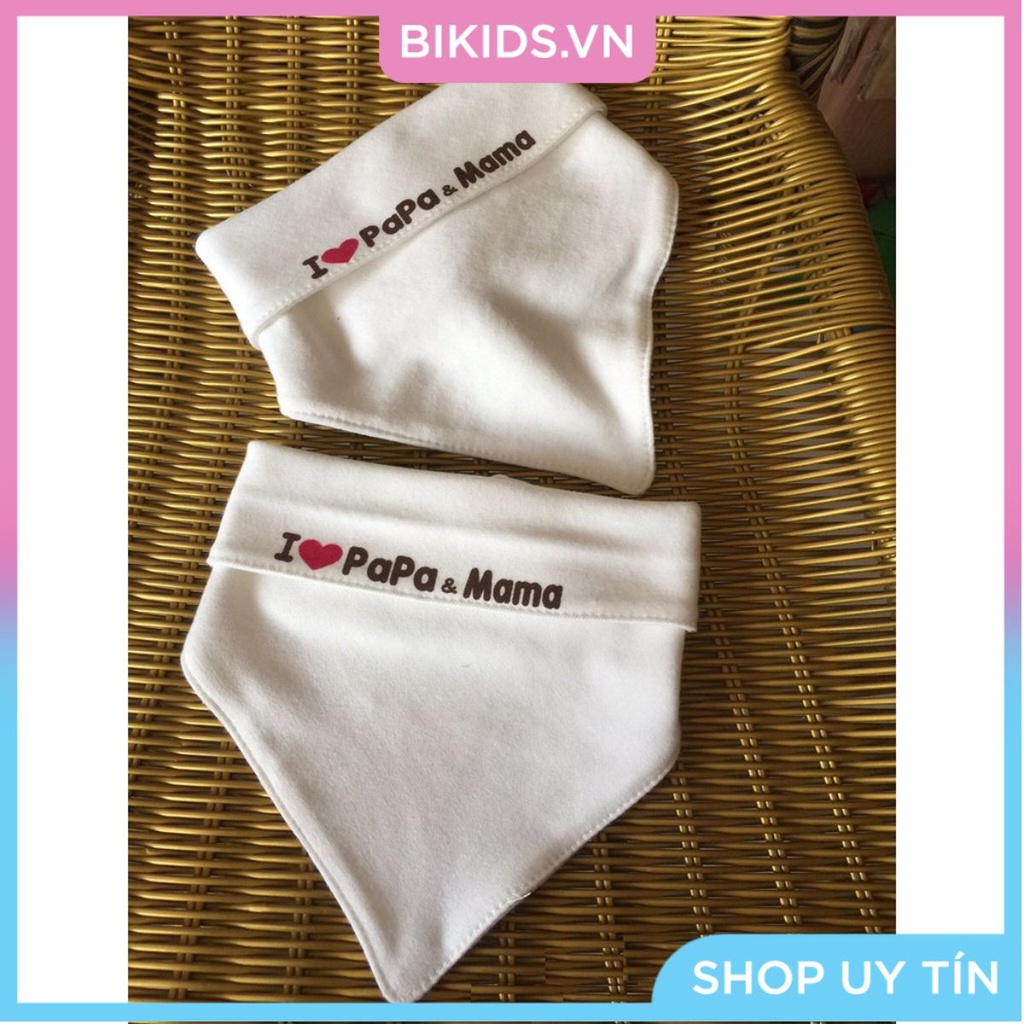 Set 2c khăn tam giác Papa Mama cho bé