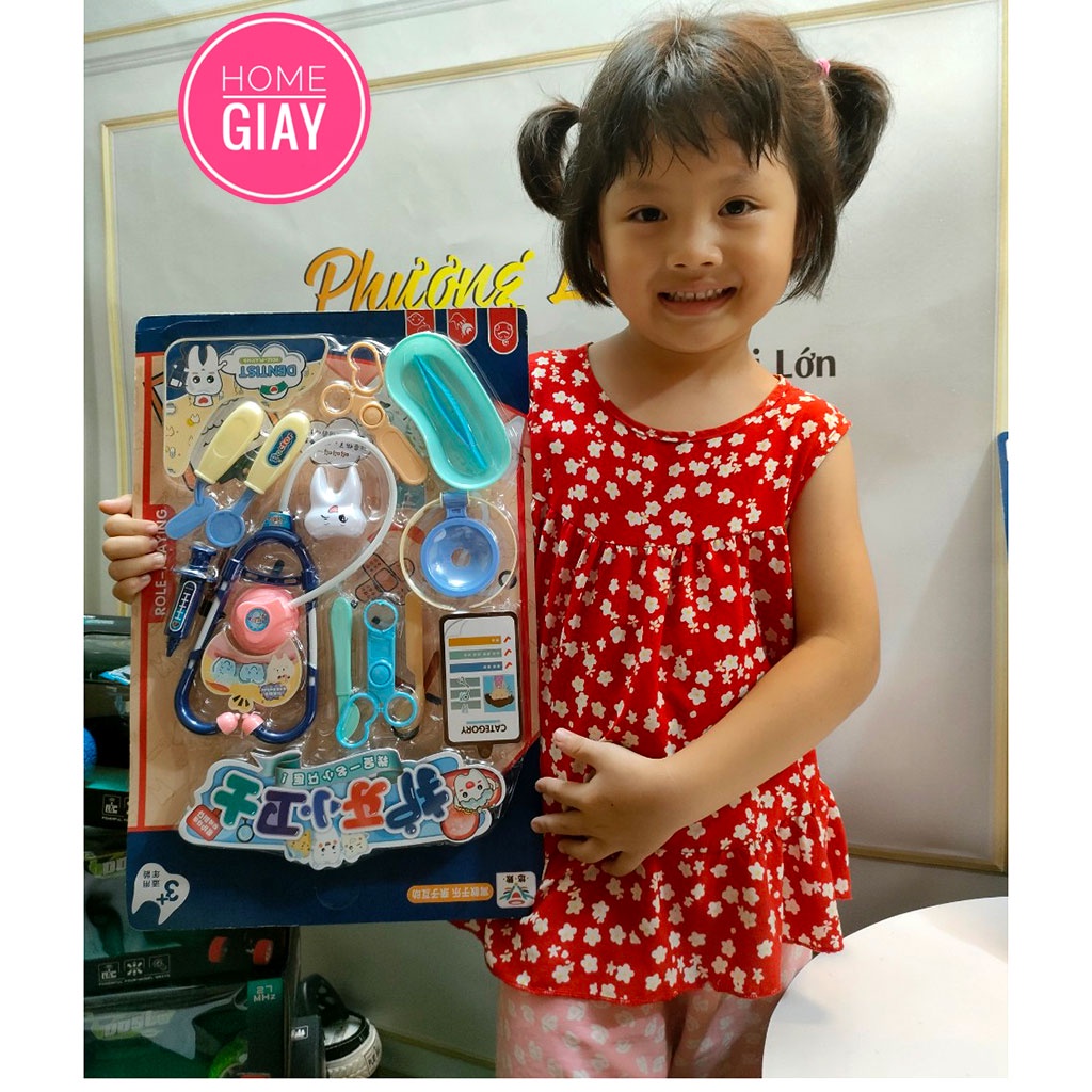 Đồ chơi bác sĩ trẻ em hộp y tế y tá tiêm ống nghe dụng cụ cho bé 2 - 6 tuổi shop home giay