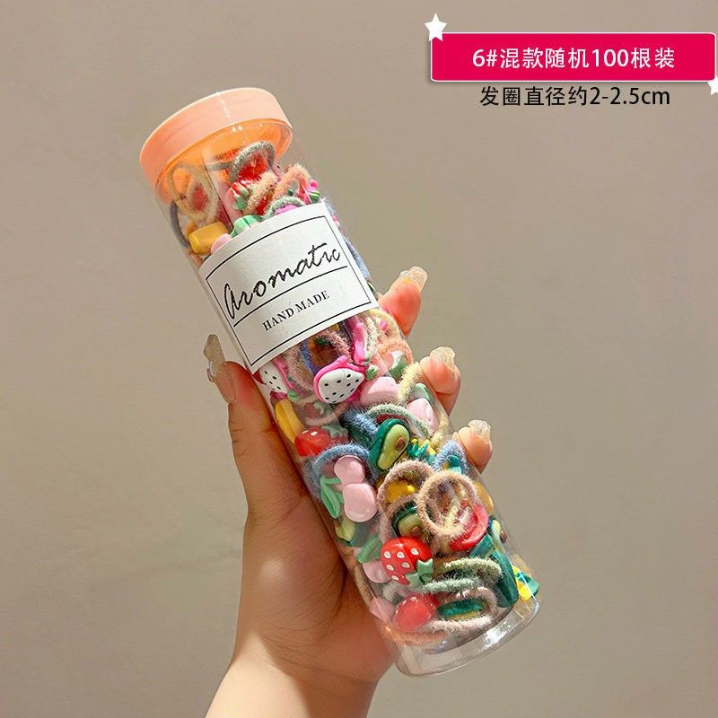Set 100 Dây Buộc Tóc Cao Su Nhiều Màu Sắc Dễ Thương Cho Bé