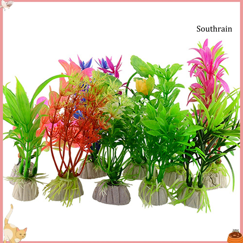 Set 10 Cỏ Nhựa Nhân Tạo Trang Trí Bể Cá