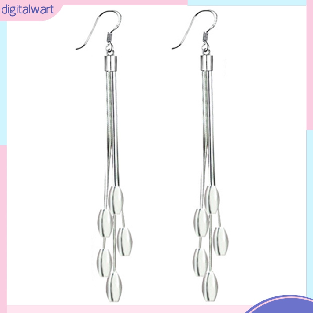 Đôi khuyên tai dáng dài tua rua đính hạt ngọc tròn nhân tạo sang trọng thời trang cho nữ