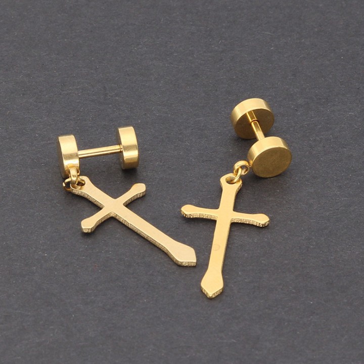 Bông Tai Hình Thánh Giá Titan Không Đen TT 1415 - 1 cặp